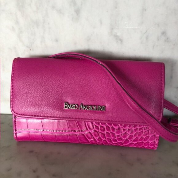 Enzo Angiolini Handbags - ENZO ANGIOLINI Fushia Convertible Wallet Crossbody